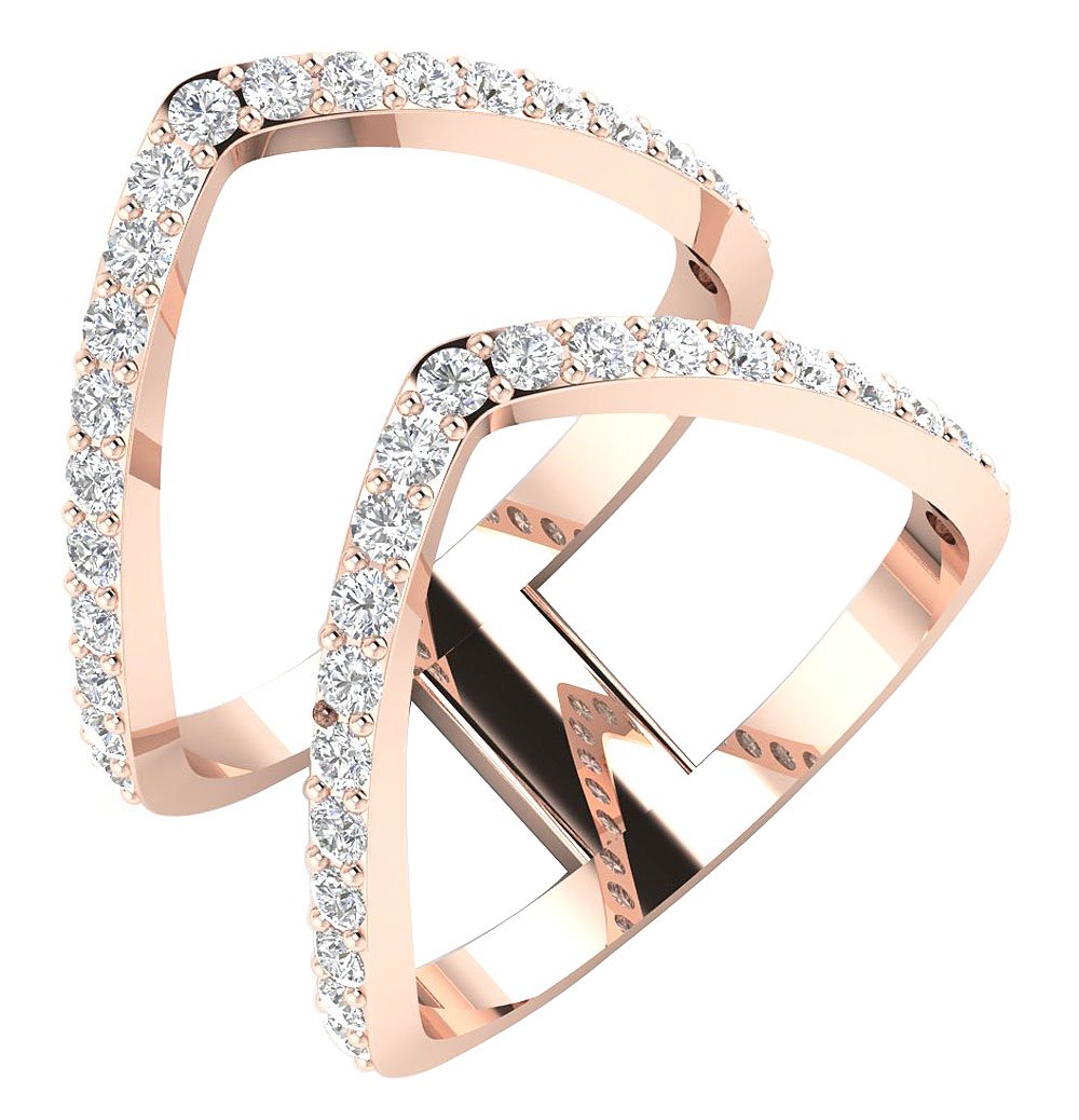 14K Solid Gold Fashion Wedding Ring Natural Diamond SI1 G 1.00 Ct Prong Set 19.15 MM