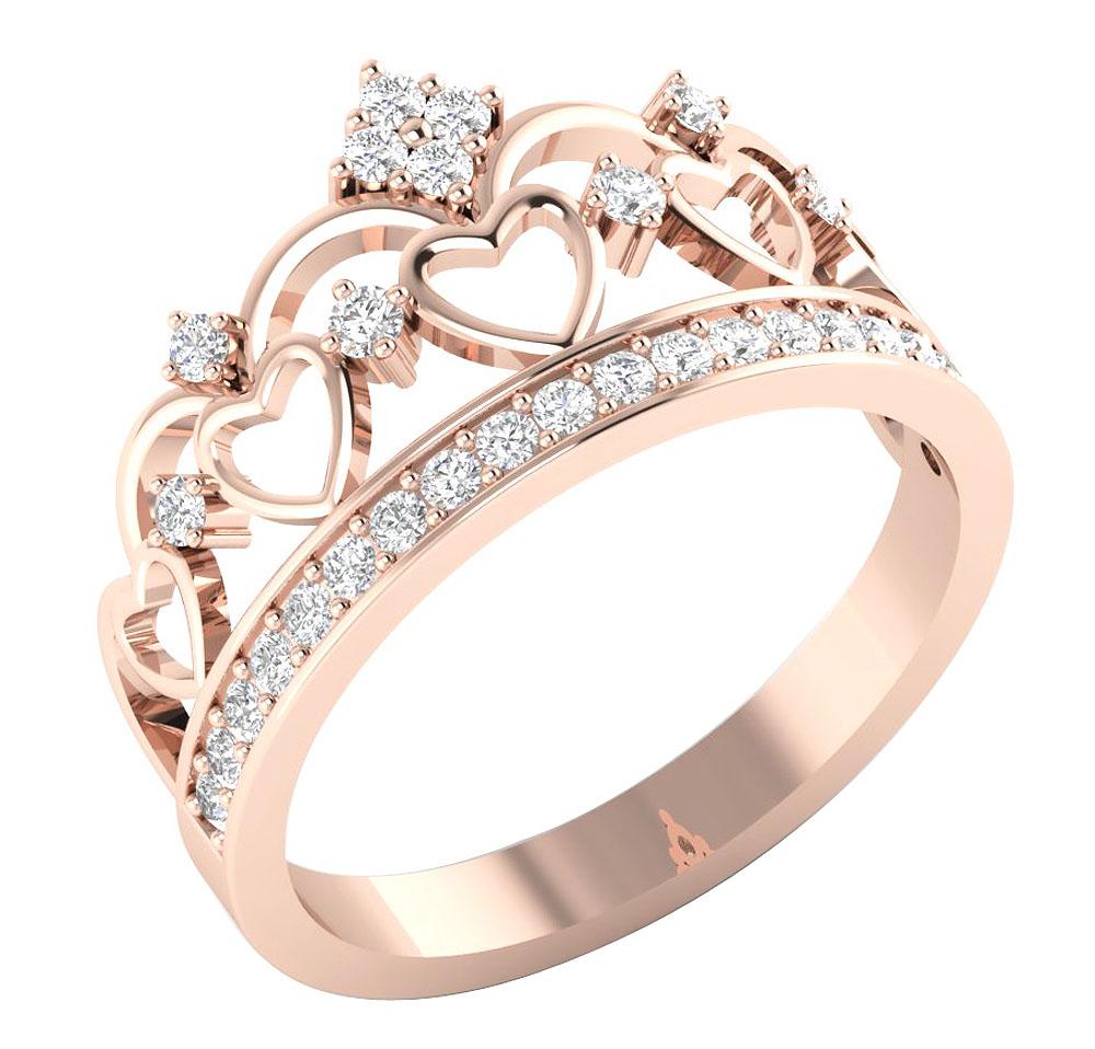 11.00 MM Anniversary Ring Crown Round Diamond I1 G 0.60 Ct Prong Set 14k White Gold