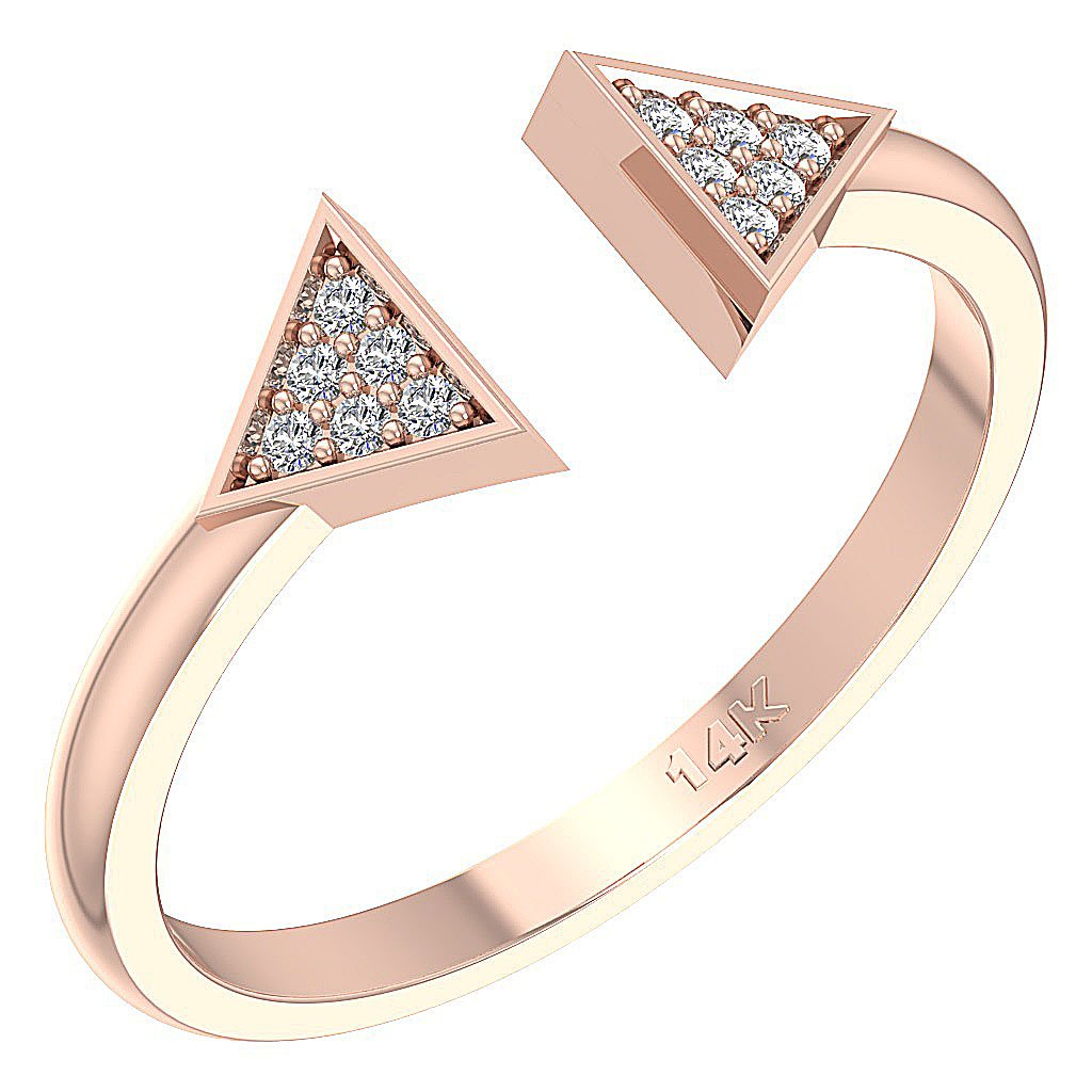 Unique Engagement Ring14k White Yellow Rose Gold SI1 G 0.11 Ct Prong Set 6.00MM
