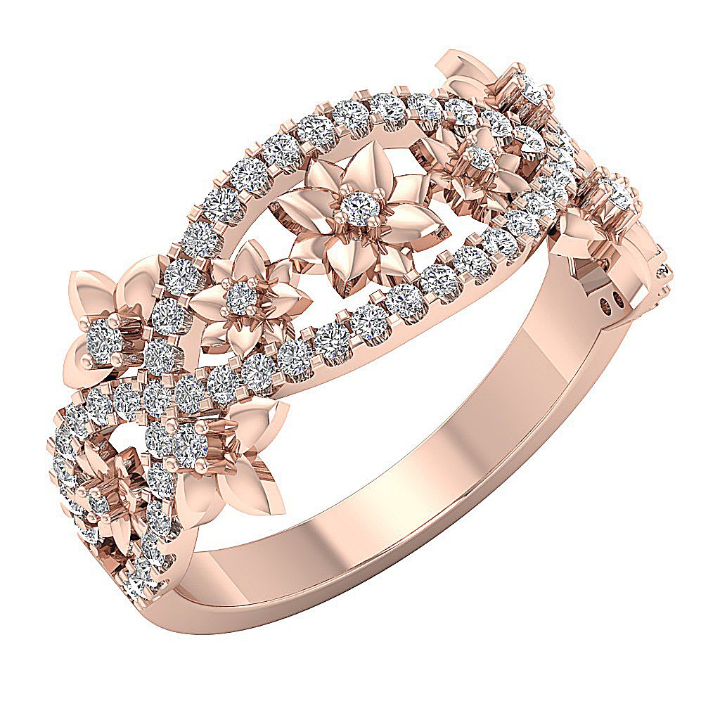 SI1 G 0.70 Ct 14K Solid Gold Wedding Ring 11.20MM Vintage Designer Diamond Ring