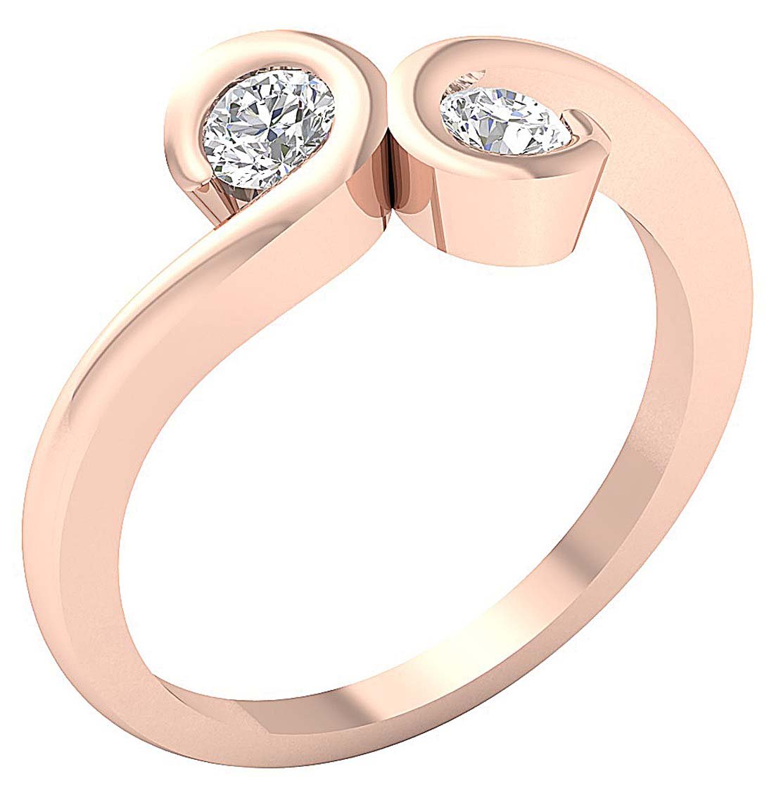 I1 G 0.55 Ct Forever Us Two Stone Solitaire Wedding Ring Genuine Diamond Prong Set 14k Yellow Gold