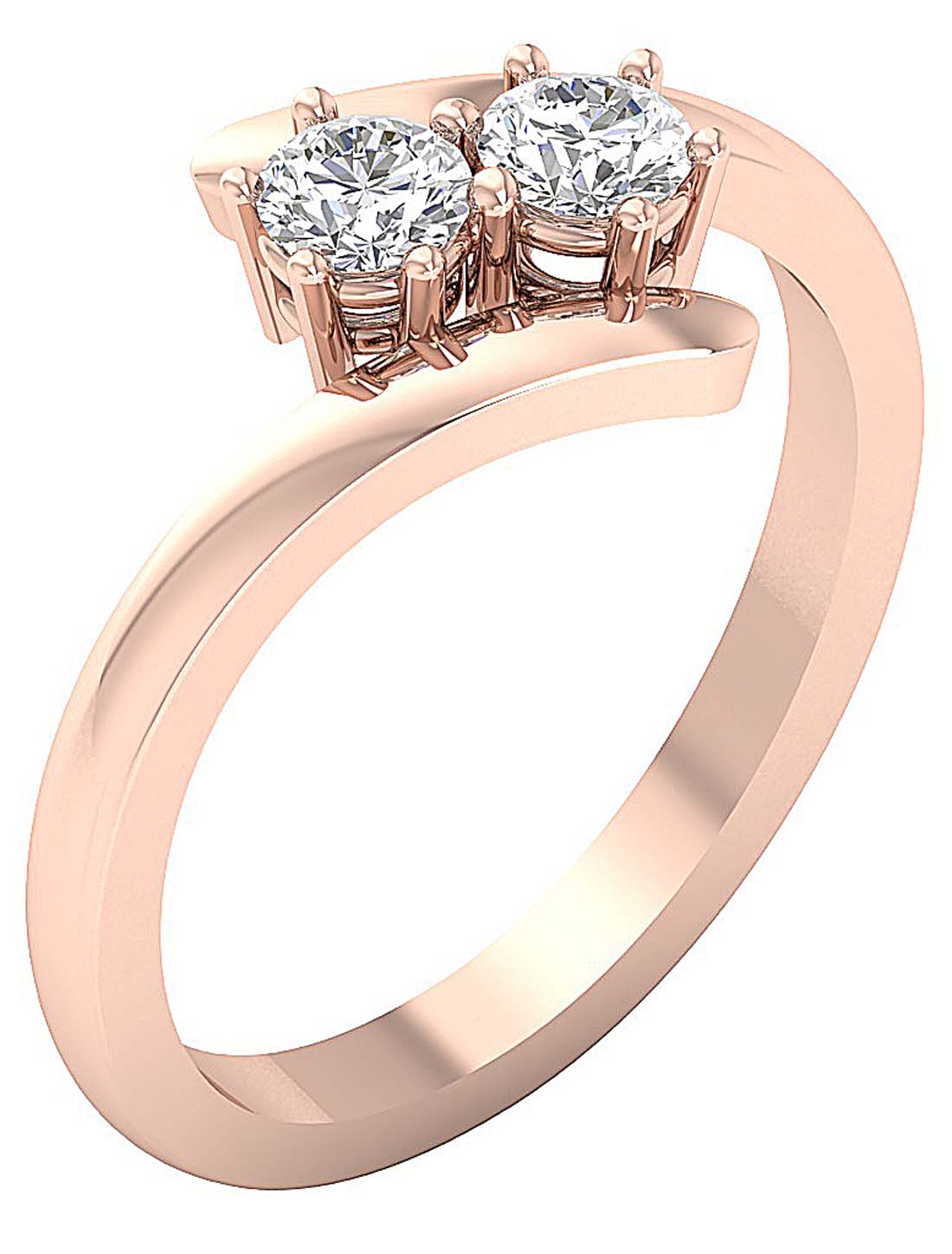 14k White Yellow Rose Gold Forever Us Two Stone Solitaire Engagement Ring SI1 G 0.60 Ct Natural Diamond