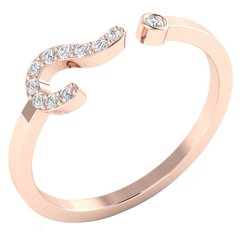 Genuine Diamond Ring 14K Solid Gold Prong & Bezel Set SI1 G 0.15 Ct 5.95 MM