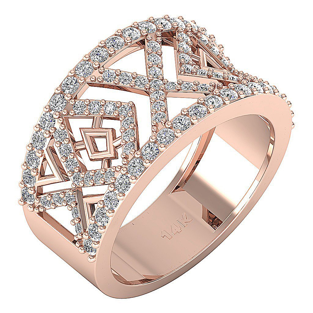 Round Diamond Anniversary Ring SI1 G 1.00 Ct 14k Solid Gold Prong Set 11.60 MM