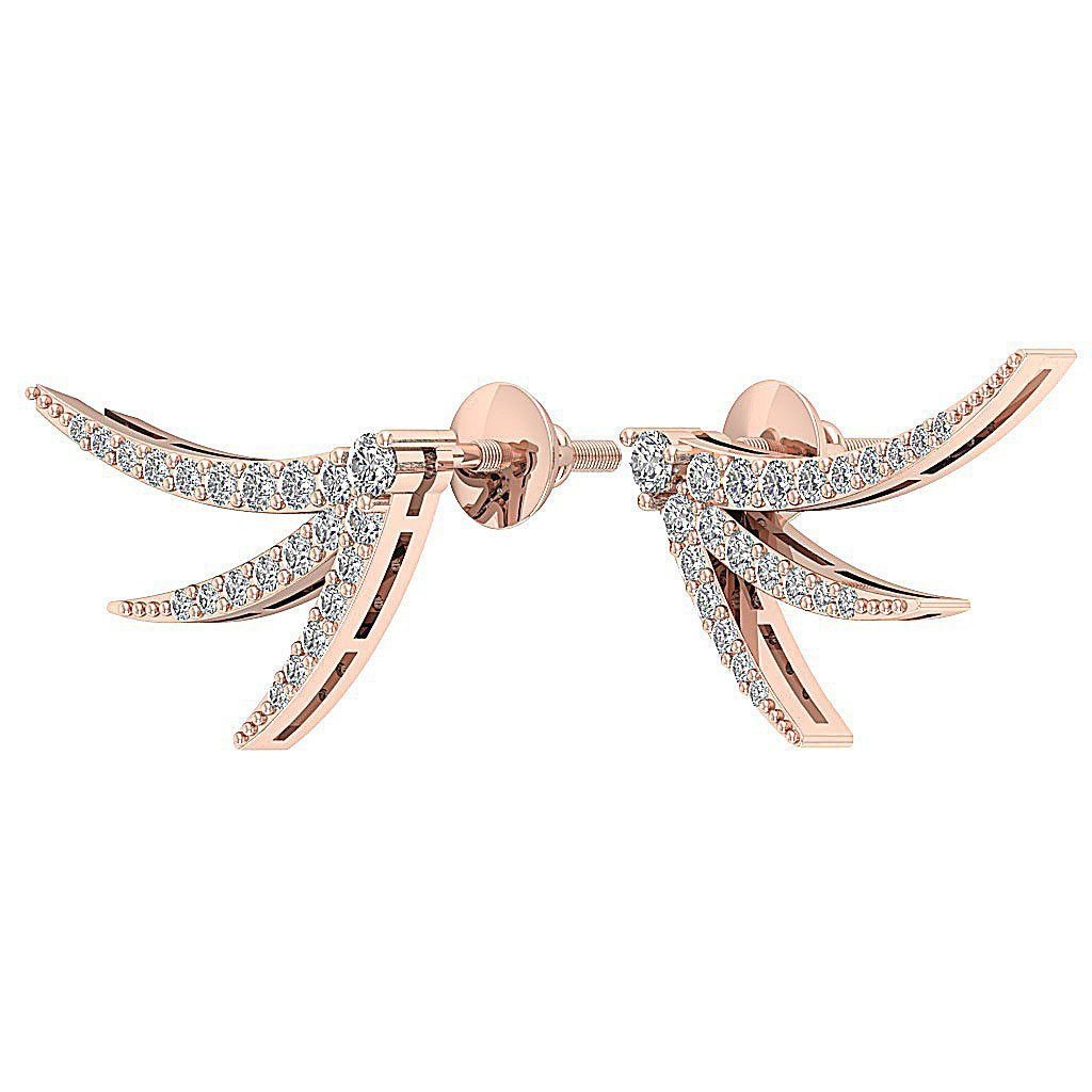 Round Diamond Fashion Anniversary Earrings SI1/I1 G 0.60 Ct 18k/14k White Gold Prong Set