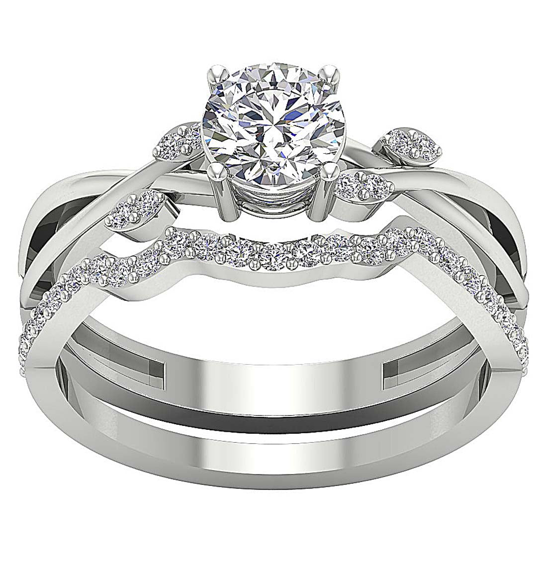 The Kingston 14k Gold Unique Bridal Wedding Ring Set