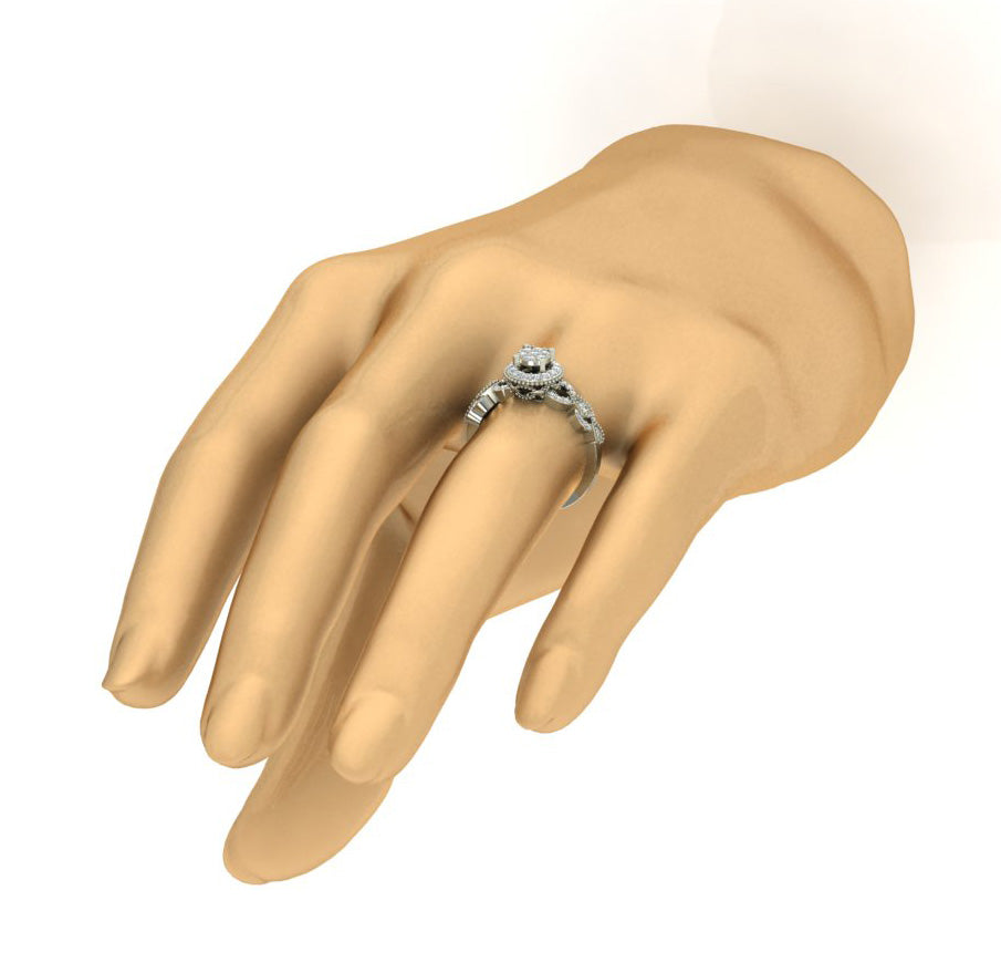 Designer Engagement Anniversary Ring I1 G 0.55 Carat Genine Diamond 14K Solid Gold