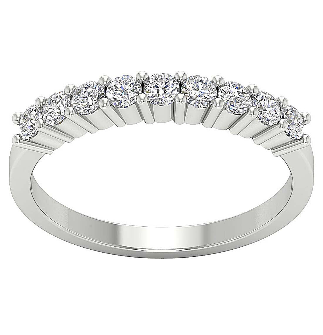 I1 G 0.60 Ct Round Cut Diamond Prong Set 14K Solid Gold Wedding Ring 2.70 MM