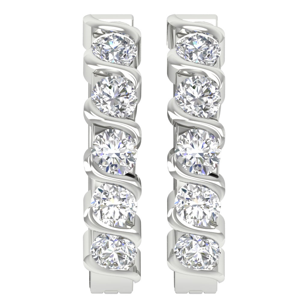 RoundDiamond14kWhiteGoldEarringSet