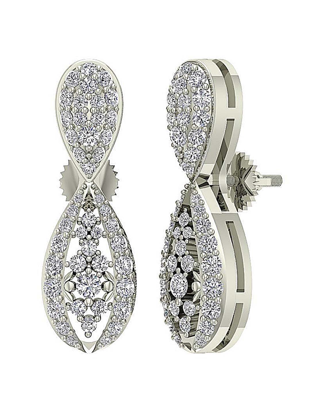 SI1/I1 G 1.00 Ct Fashion Wedding Earrings Genuine Diamond 18k/14k Yellow Gold Prong Set
