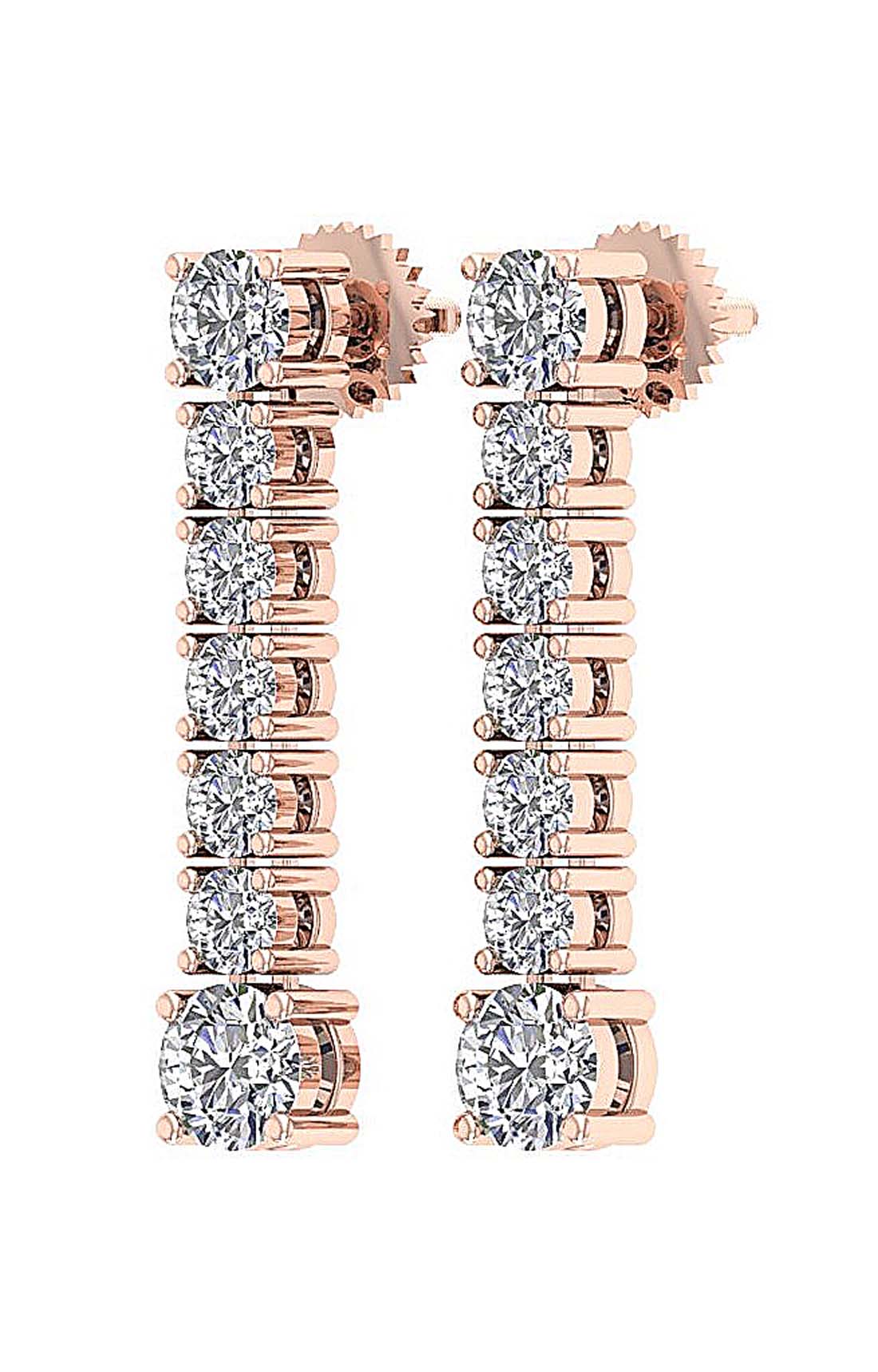SI1/I1 G 1.50 Ct Dangle Wedding Earrings Genuine Diamond 18k/14k Yellow Gold Prong Set