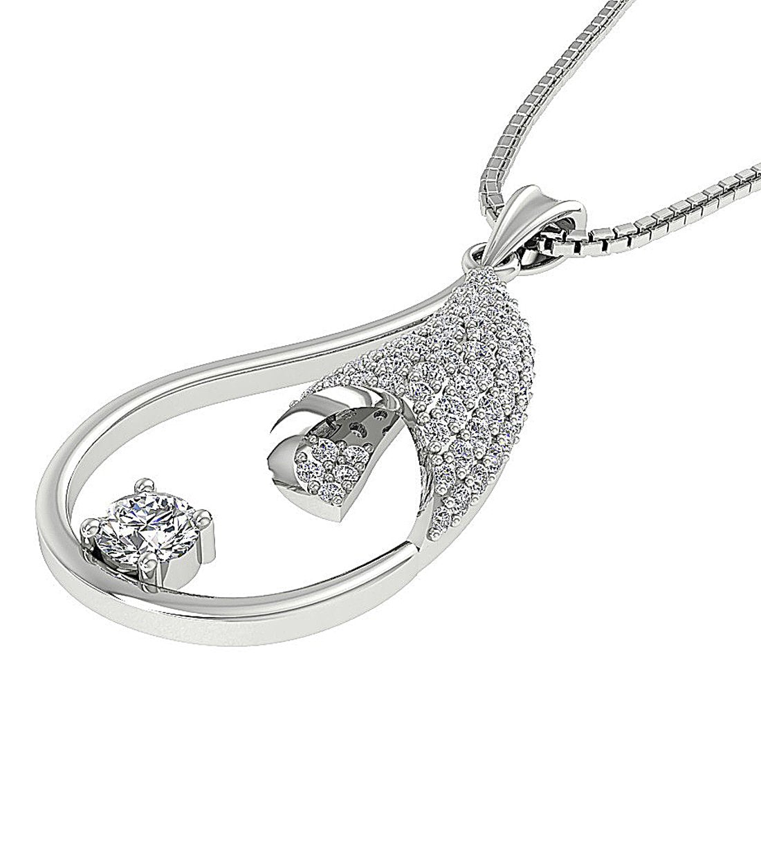 14k/18k Solid Gold Genuine Diamond SI1/I1 G 0.80 Ct Designer Fashion Pendant