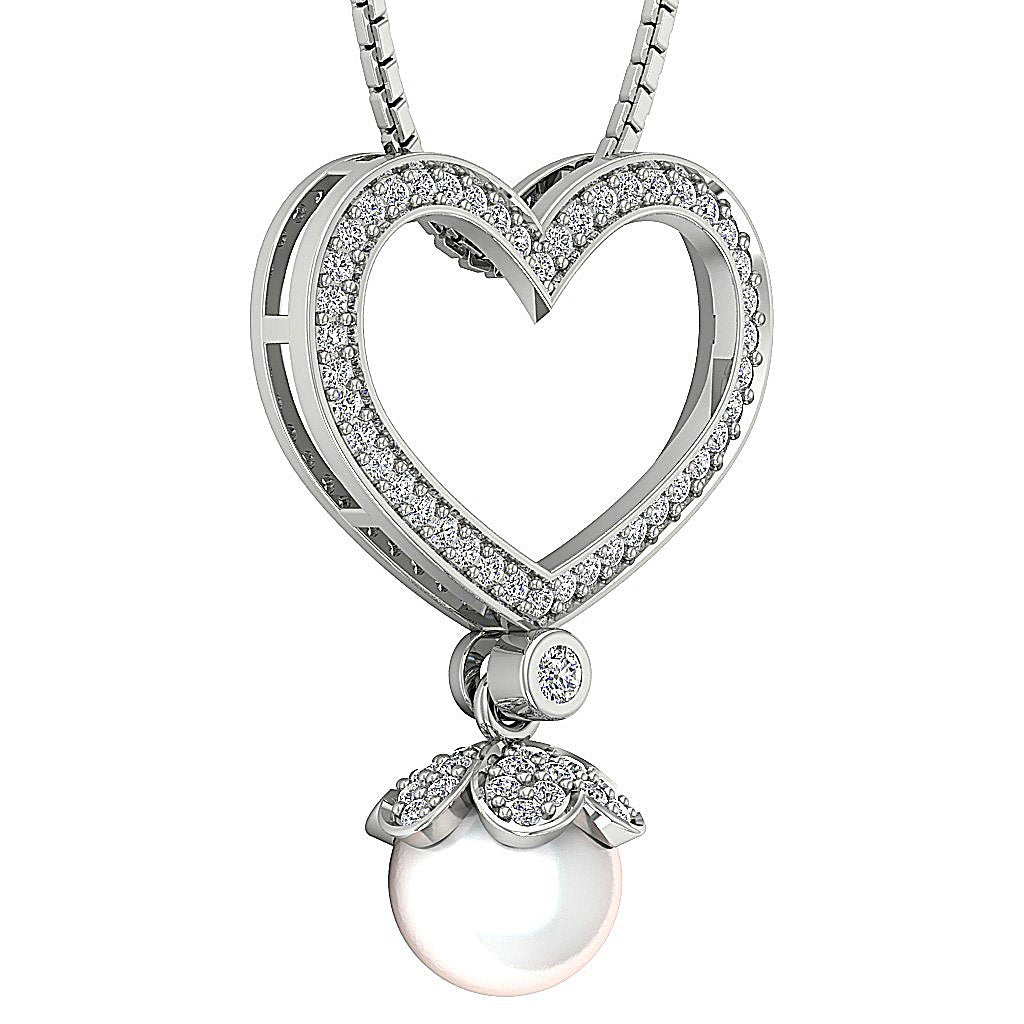SI1/I1 G 0.65 Ct Designer Heart Shape Pendant 14k/18k Solid Gold Natural Diamond