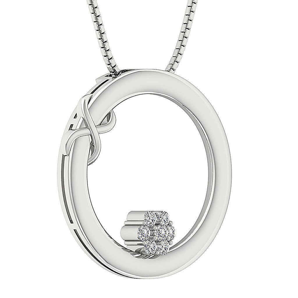 Genuine Diamonds SI1/I1 G 0.30 Carat Circle Shape Pendants 14k/18k Solid Gold