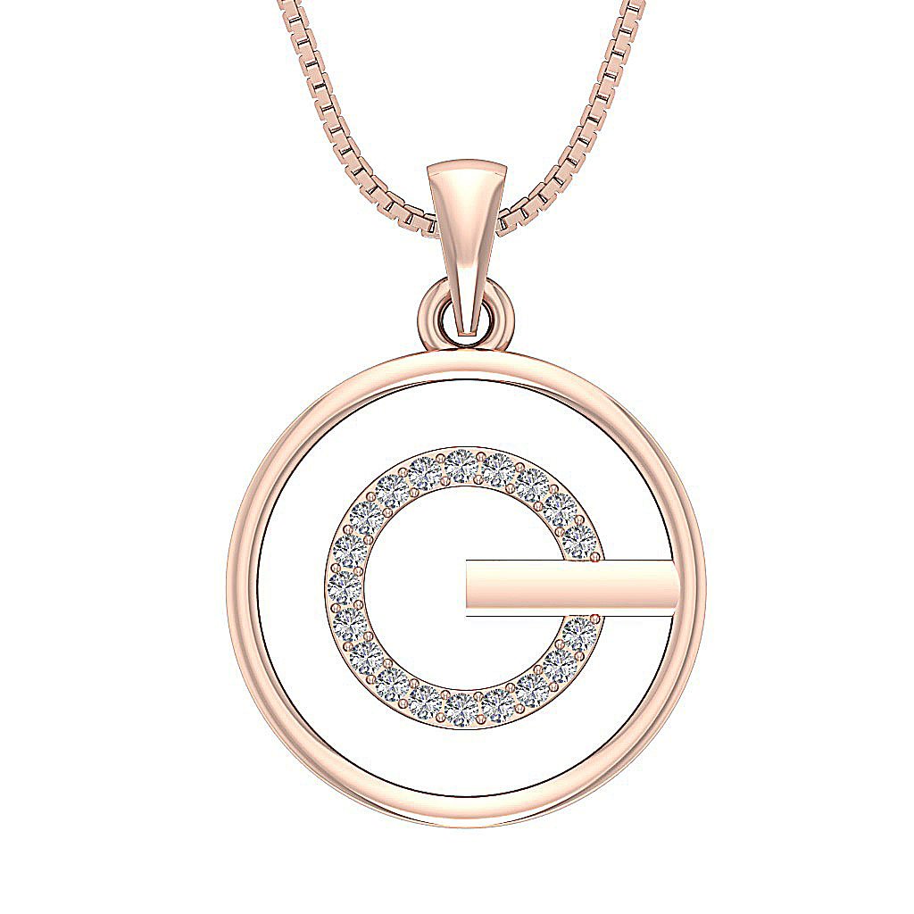 VVS1/VS1/SI1/I1 0.35 Carat Circle Shape Pendants Round Diamond 14k/18k Gold