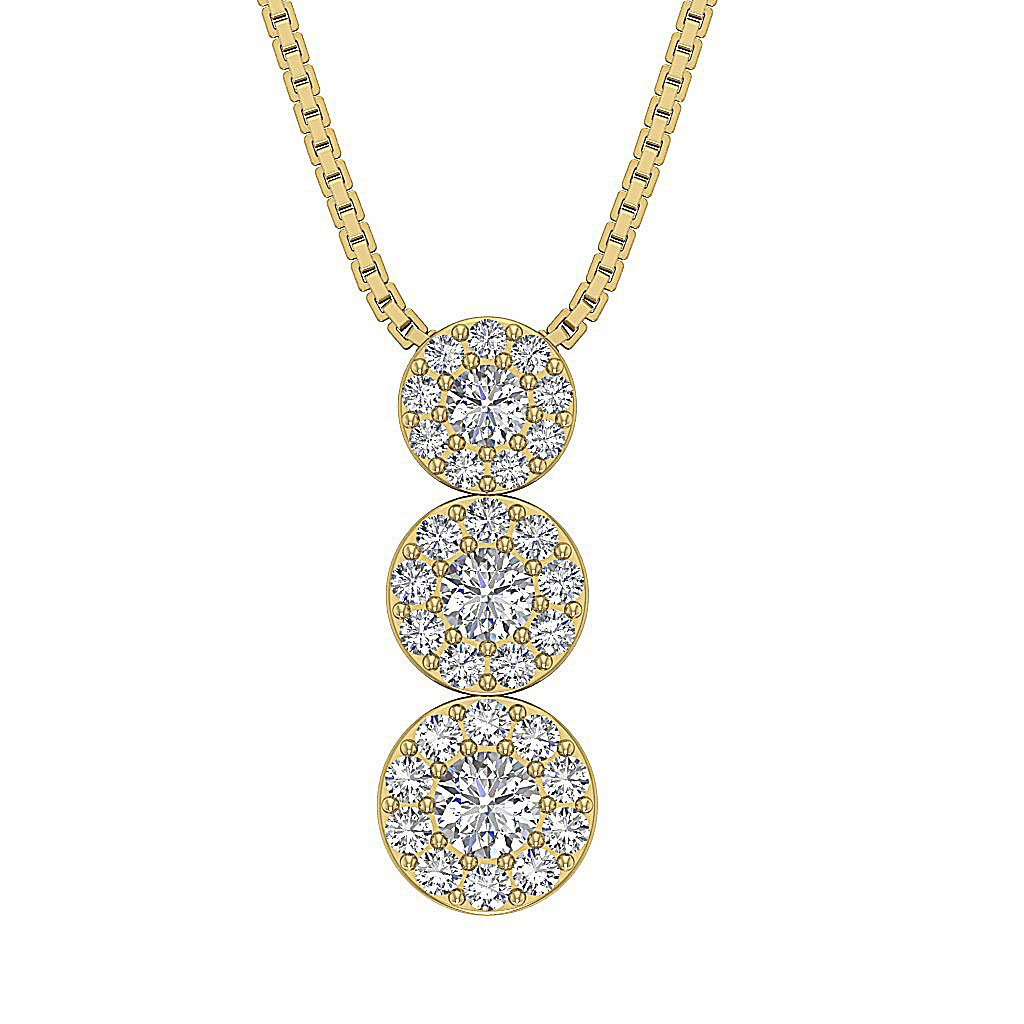 Genuine Diamonds SI1/I1 G 0.90 Carat Unique Fashion Pendants 14k/18k Solid Gold