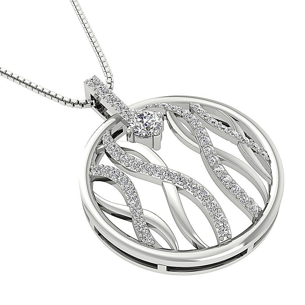 14k/18k Solid Gold Round Diamonds SI1/I1 G 1.10 Carat Unique Fashion Pendants