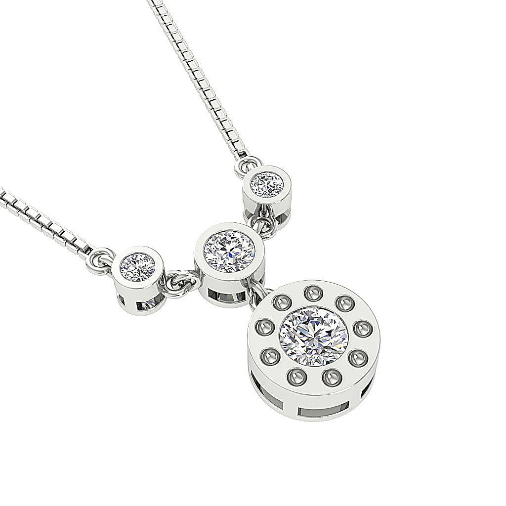 14k/18k Solid Gold Round Diamond Vintage Fashion Pendants SI1/I1 G 0.55 Carat
