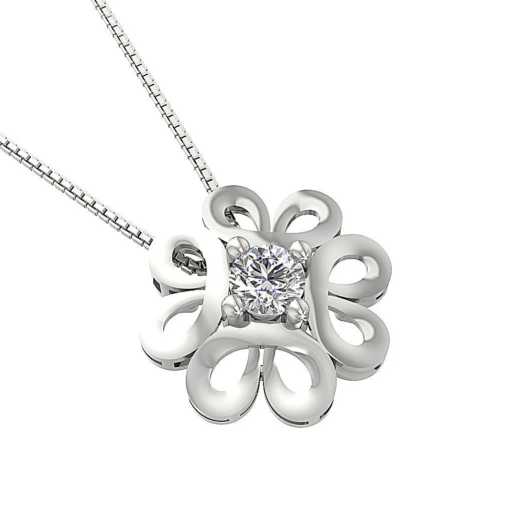 Round Diamond 14k/18k Solid Gold Designer Solitaire Pendant SI1/I1 G 0.55 Ct