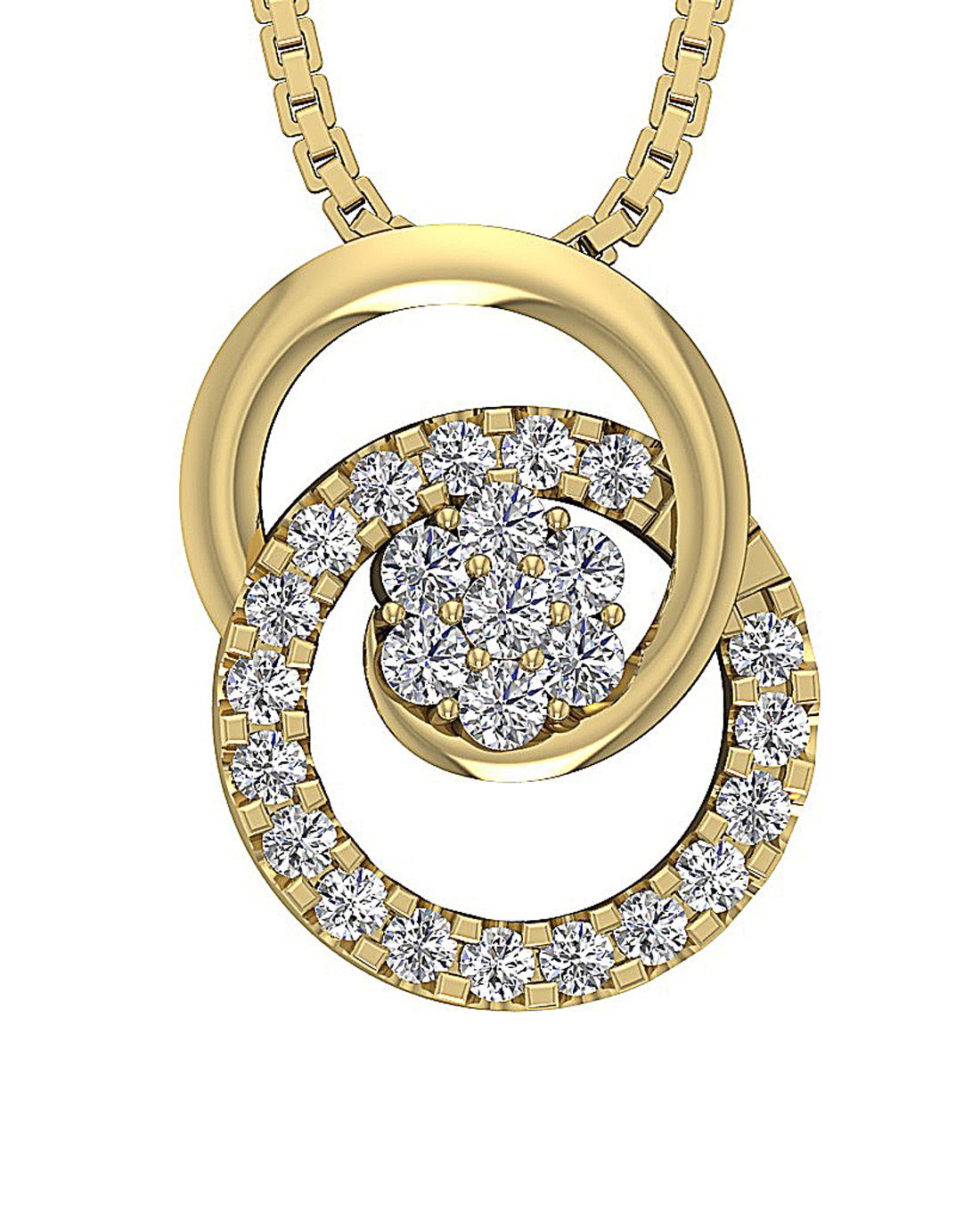 VVS1/VS1/SI1/I1 0.50 Ct Fashion Wedding Pendants Genuine Diamond 14k/18k Yellow Gold Prong Set