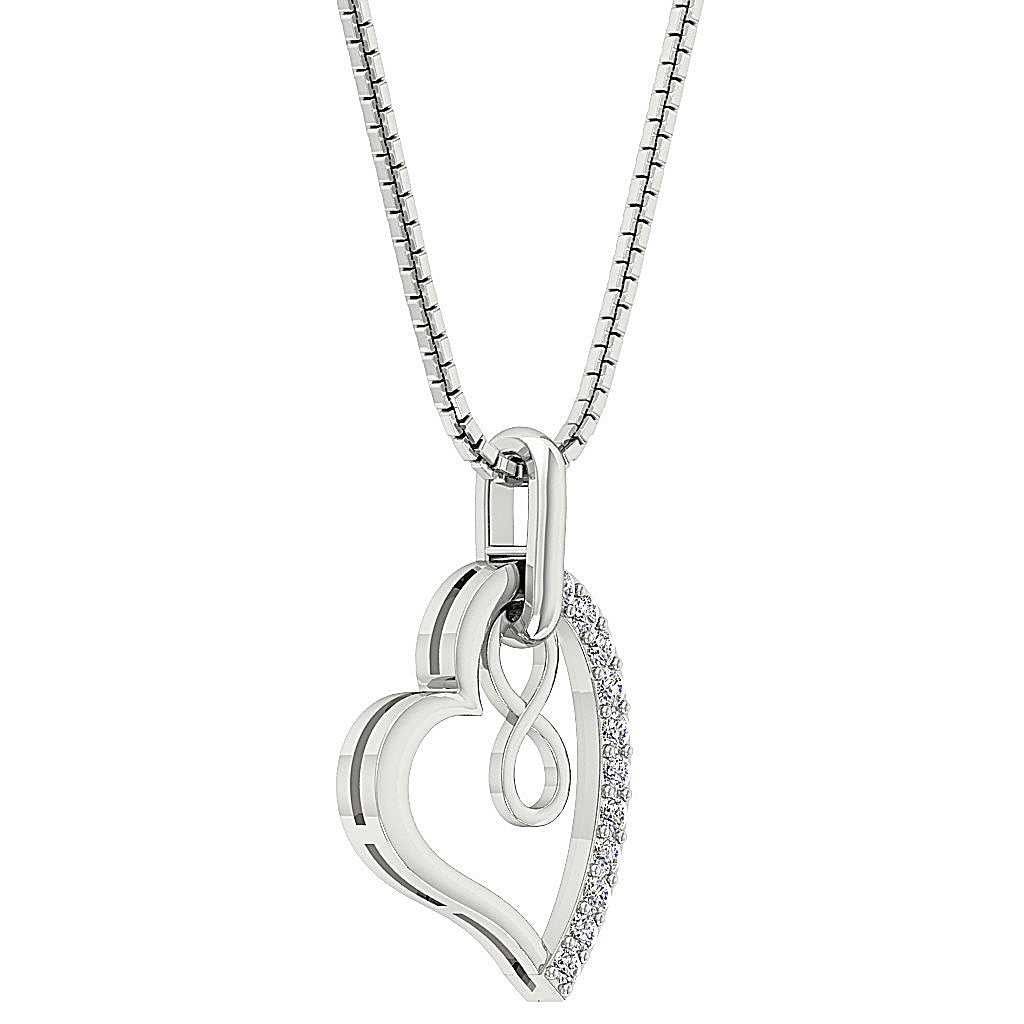 Designer Heart Pendant SI1/I1 G 0.20 Carat Round Diamond 14k/18k Solid Gold