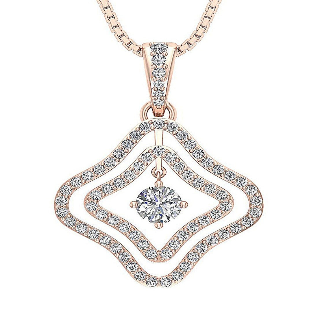 SI1/I1 G 0.80 Carat Designer Fashion Pendant 14k/18k Solid Gold Genuine Diamond