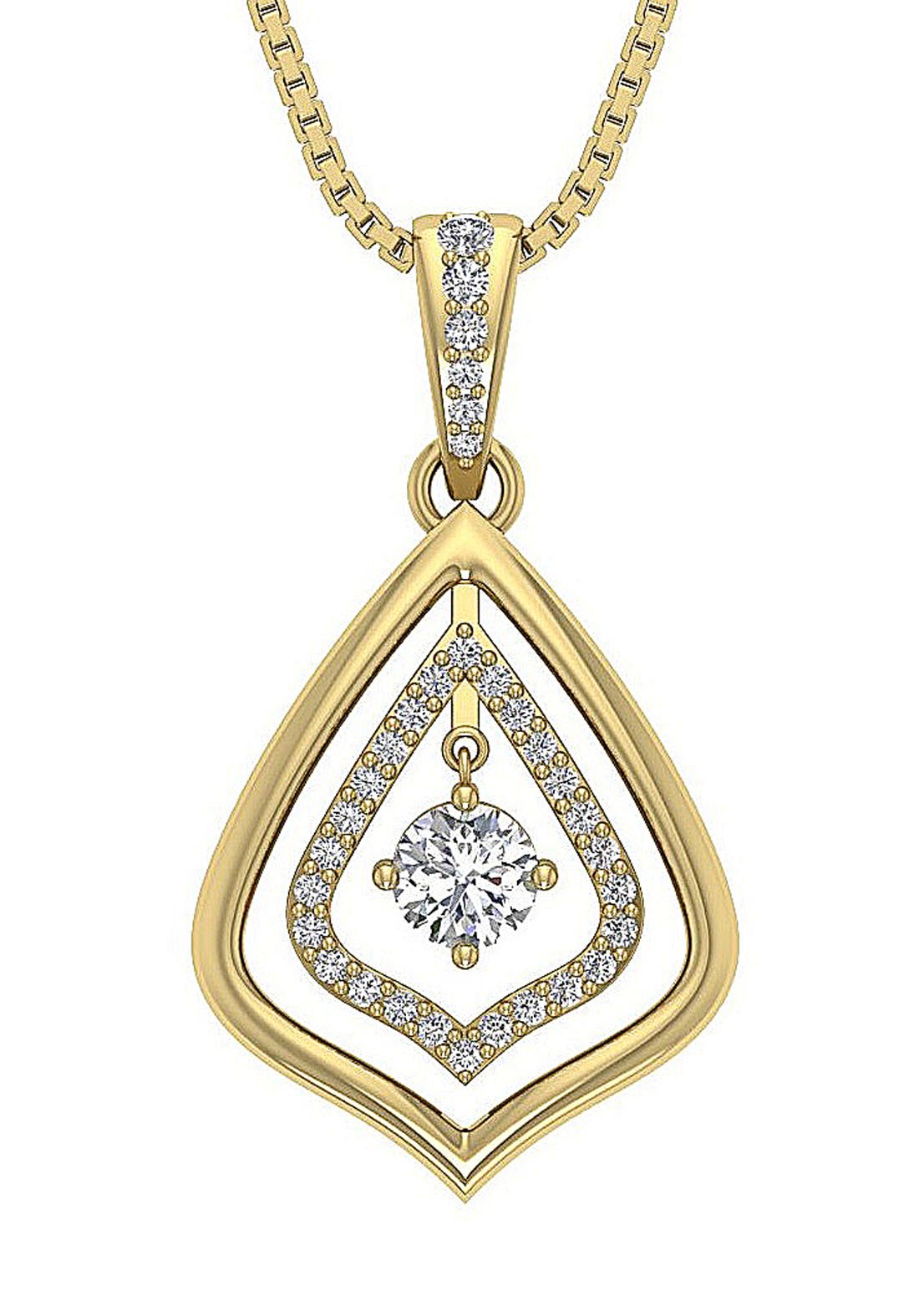 Natural Diamond 14k/18k Solid Gold Unique Fashion Pendant SI1/I1 G 0.50 Carat