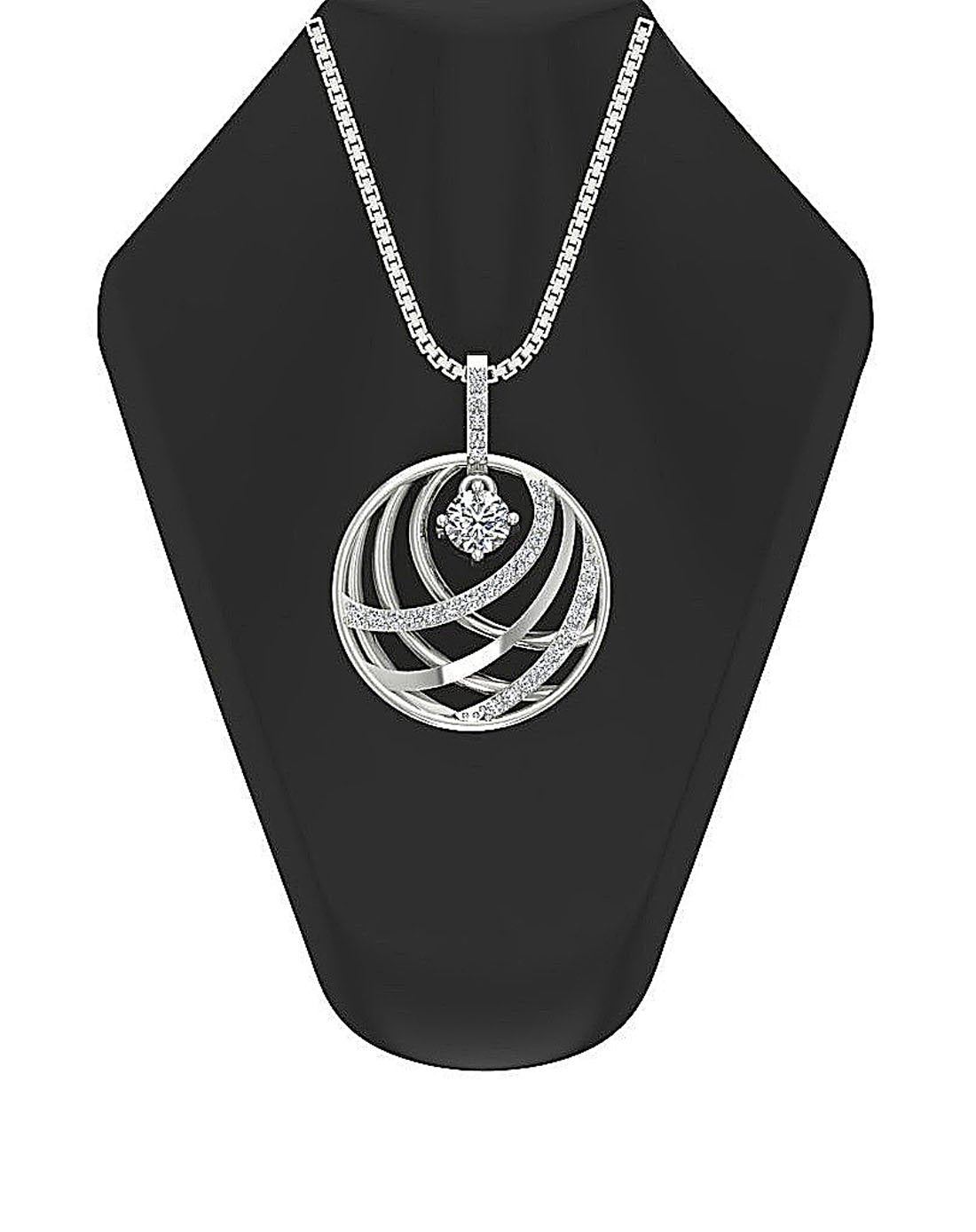 Designer Fashion Pendant SI1/I1 G 0.55 Carat Round Diamond 14k/18k Solid Gold