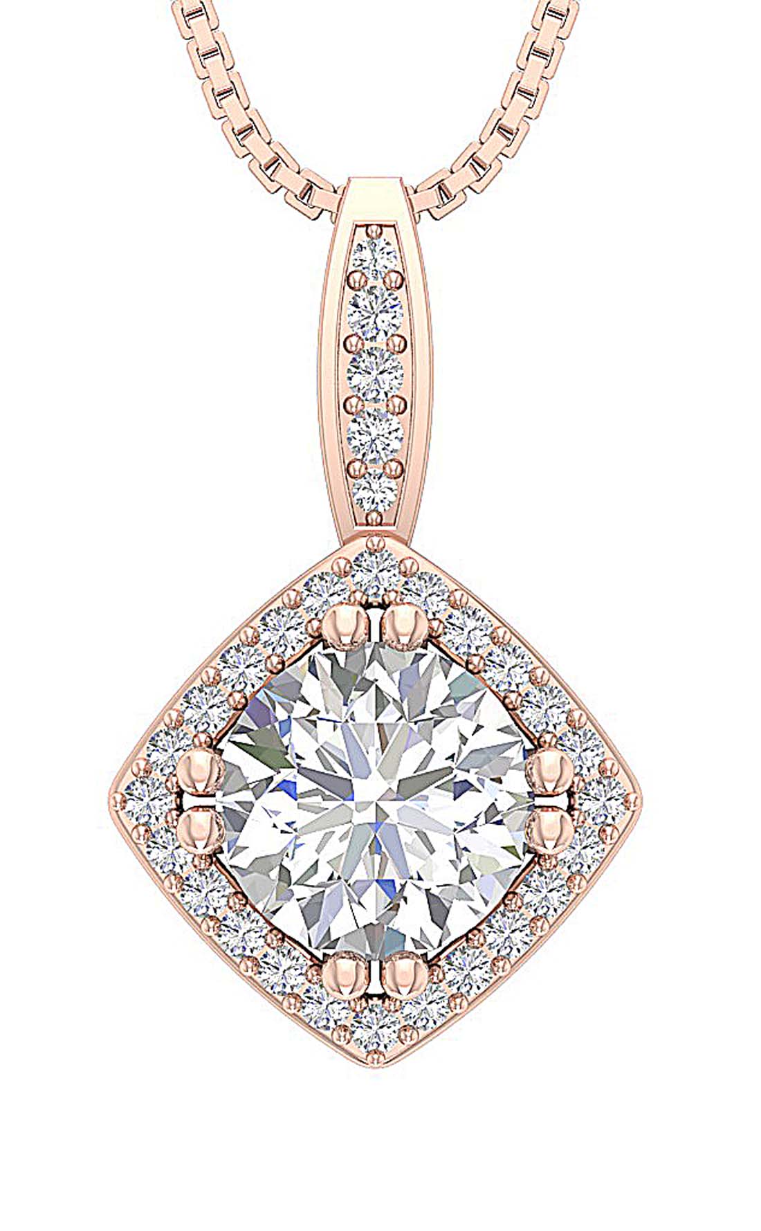 Genuine Diamond I1 G 2.35 Carat Designer Fashion Pendant 14k/18k Solid Gold