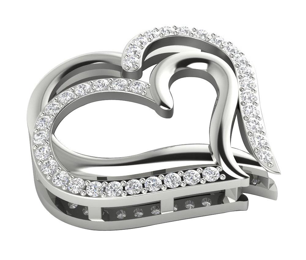 14k/18k Gold Round Cut Diamond VVS1/VS1/SI1/I1 0.40 Carat Designer Heart Shape Pendant