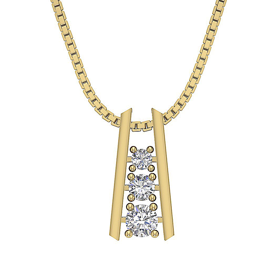 14k/18k Solid Gold Genuine Diamond SI1/I1 G 0.65 Carat Designer Fashion Pendants