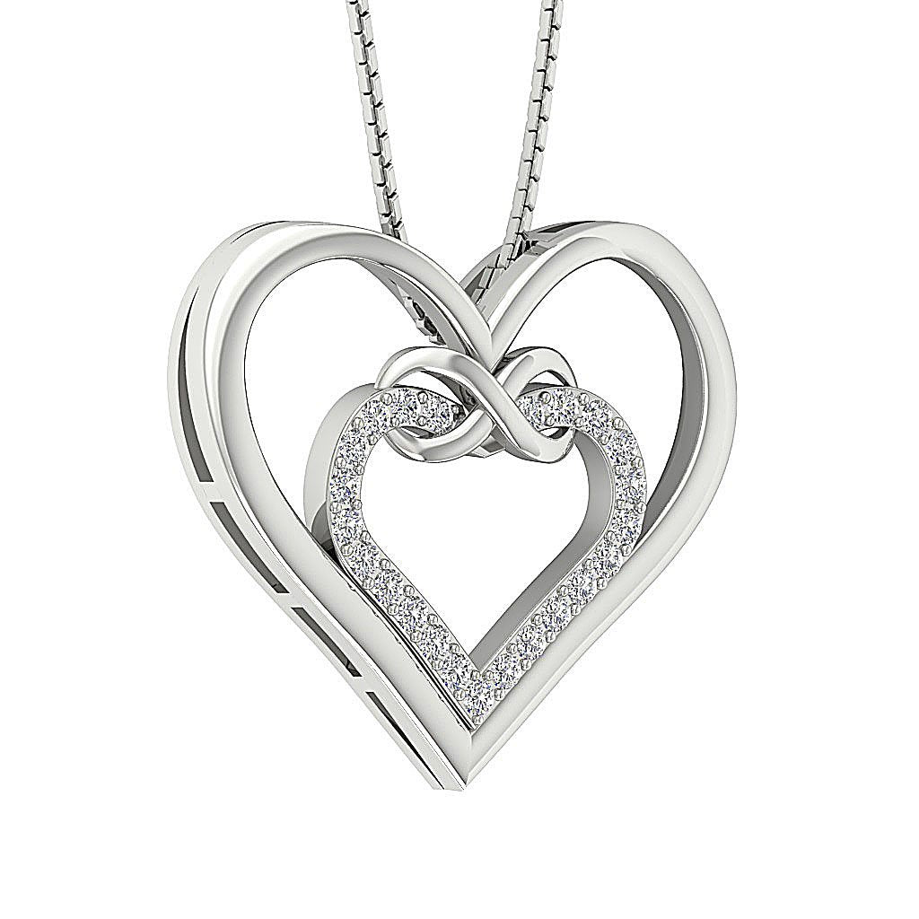 14k/18k Gold Heart Shape Pendants VVS1/VS1/SI1/I1 0.40 Carat Genuine Diamond