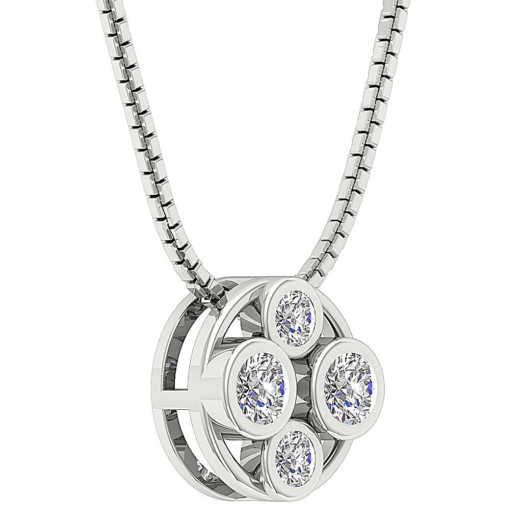 SI1/I1 G 0.45 Carat Round Diamond 14k/18k Solid Gold Unique Fashion Pendants