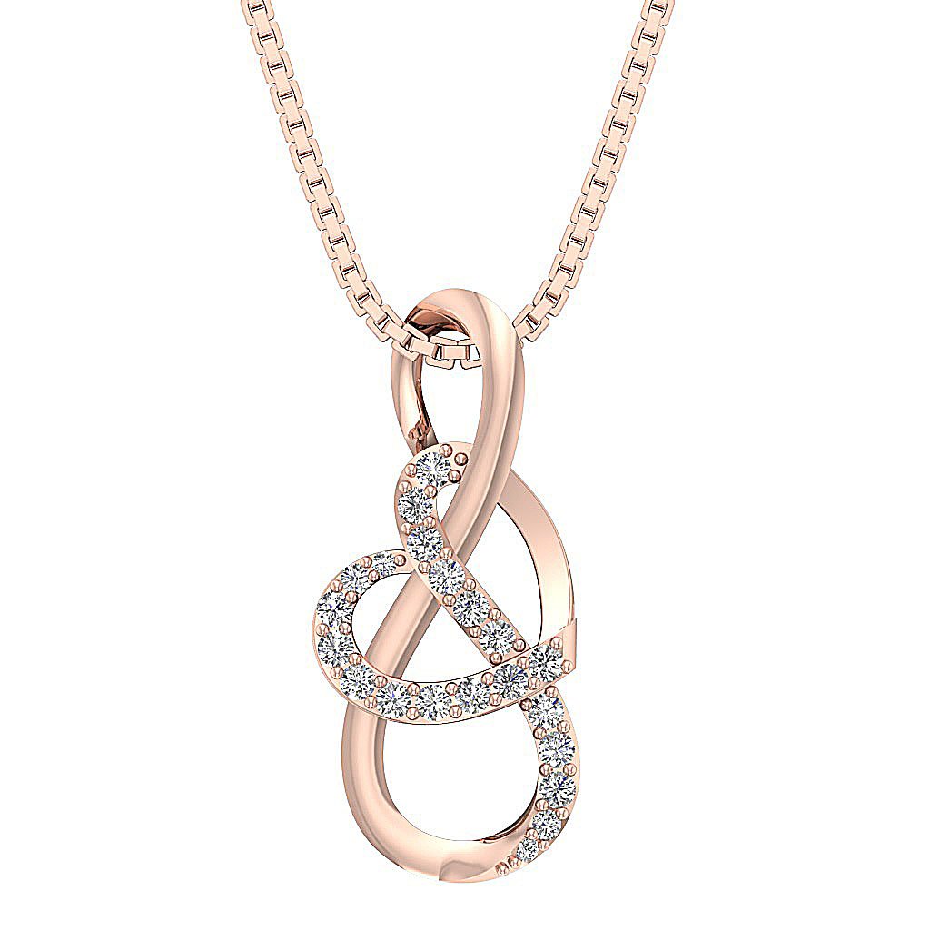 Unique Fashion Anniversary Pendant Round Diamond VVS1/VS1/SI1/I1 0.20 Ct 14k/18k Solid Gold Prong Set