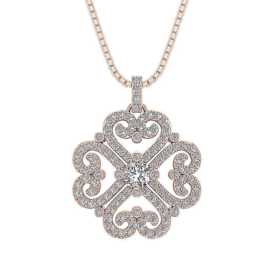 Designer Fashion Pendants VS1/SI1/I1 1.35 Carat Genuine Diamond 14k/18k Gold
