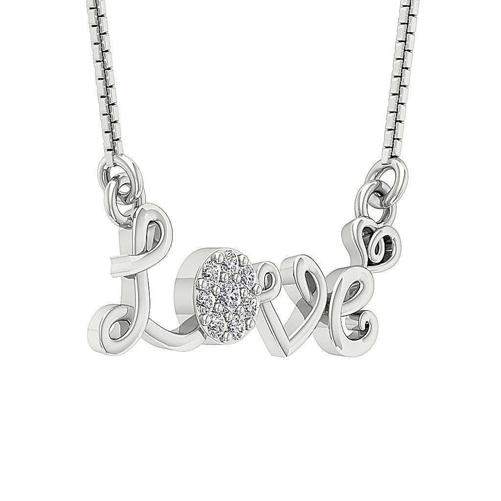 VVS1/VS1/SI1/I1 0.20 Carat Love Pendants Natural Diamond 14k/18k Solid Gold