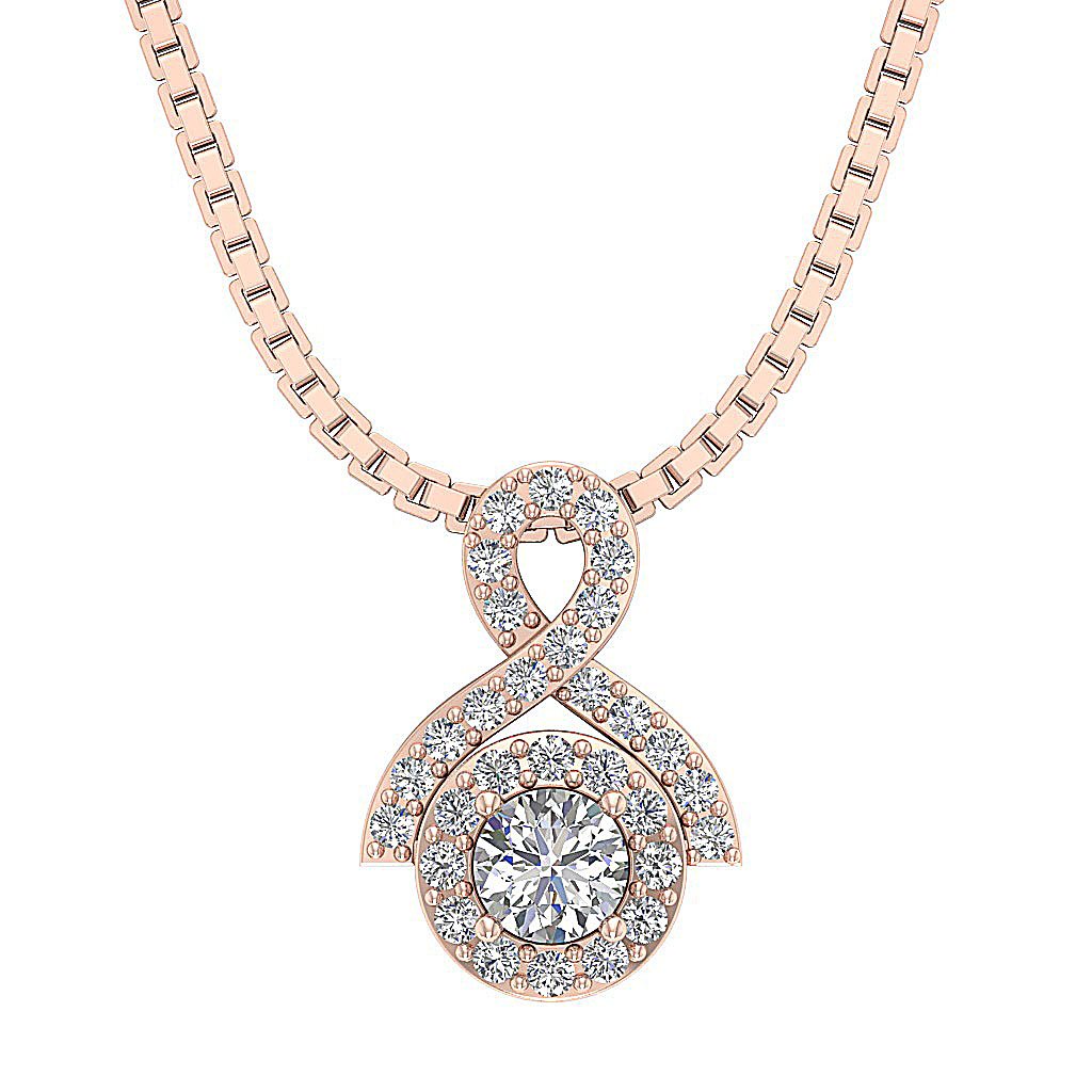 VS1/SI1/I1 0.60 Carat Round Diamond 14k/18k Solid Gold Vintage Fashion Pendants