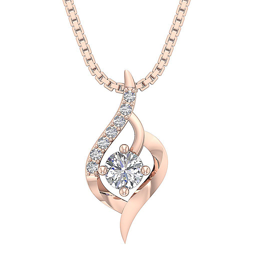 VS1/SI1/I1 0.40 Carat Designer Fashion Pendants 14k/18k Solid Gold Round Diamond