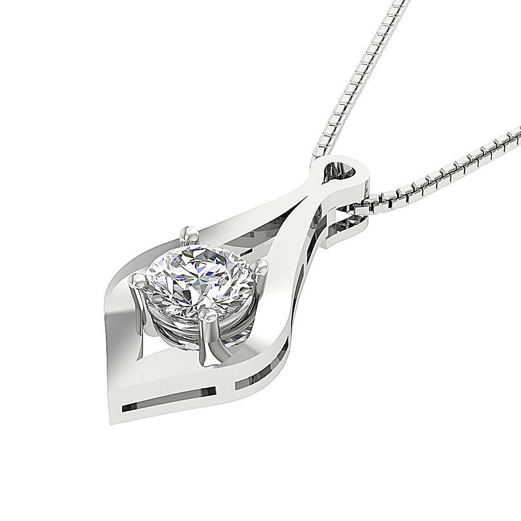 14k/18k Solid Gold Designer Solitaire Pendants SI1/I1 G 0.80 Ct Genuine Diamond