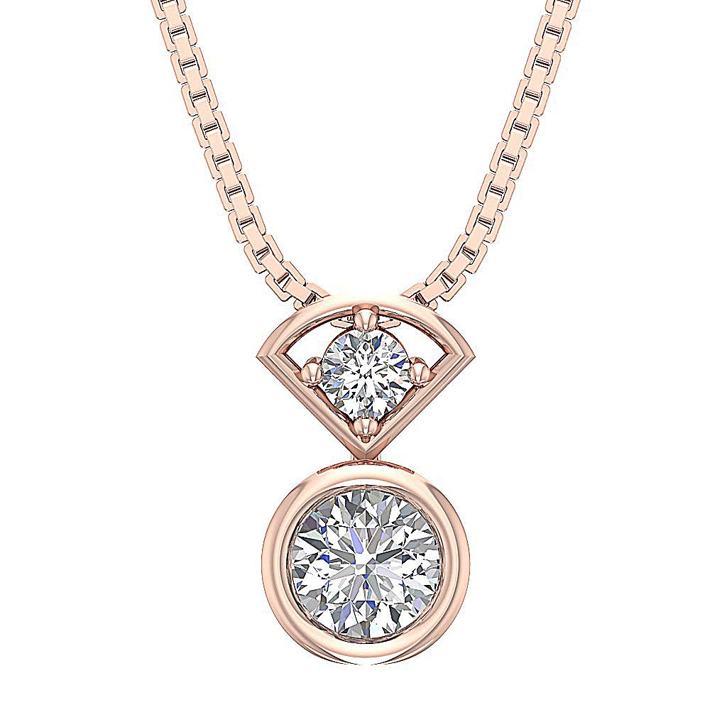 14k/18k Solid Gold Vintage Fashion Pendant SI1/I1 G 0.55 Carat Genuine Diamond