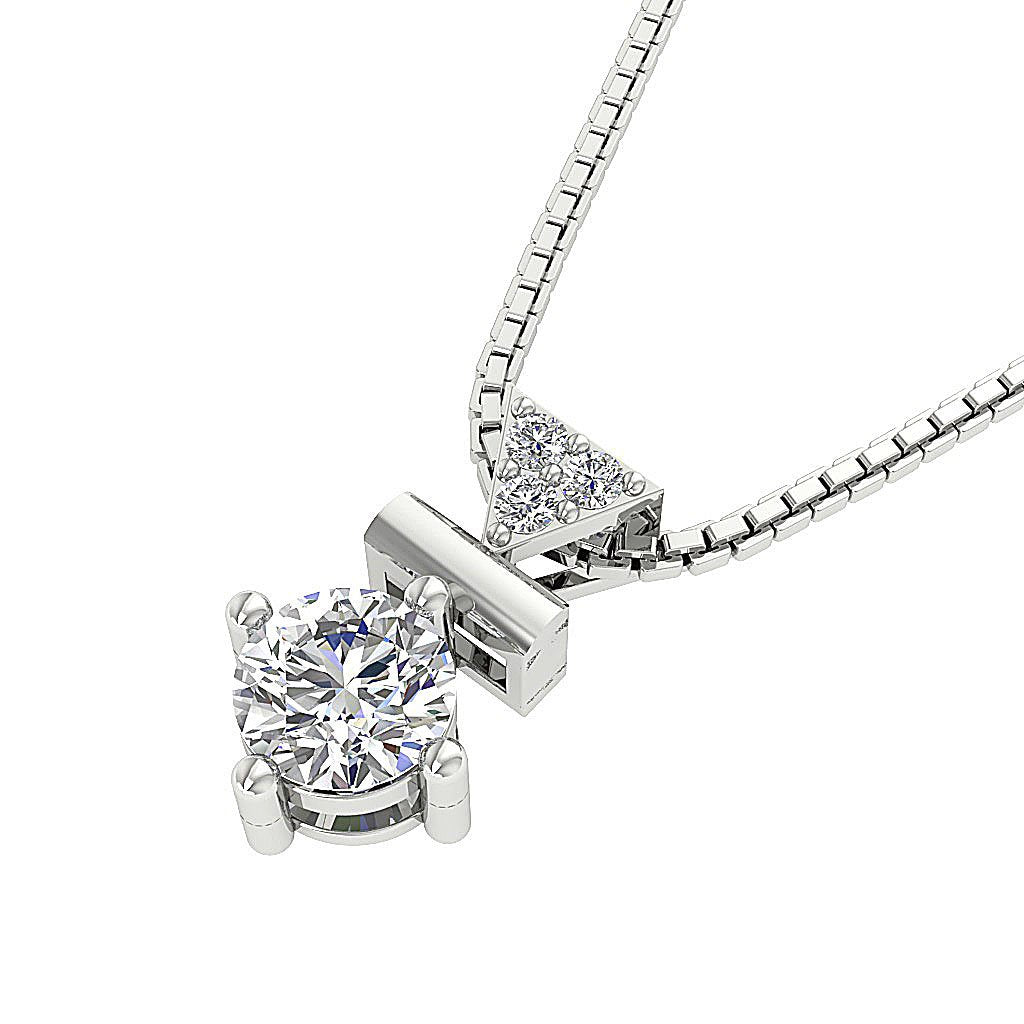 Designer Fashion Pendant SI1/I1 G 0.50 Carat Round Diamond 14k/18k Solid Gold