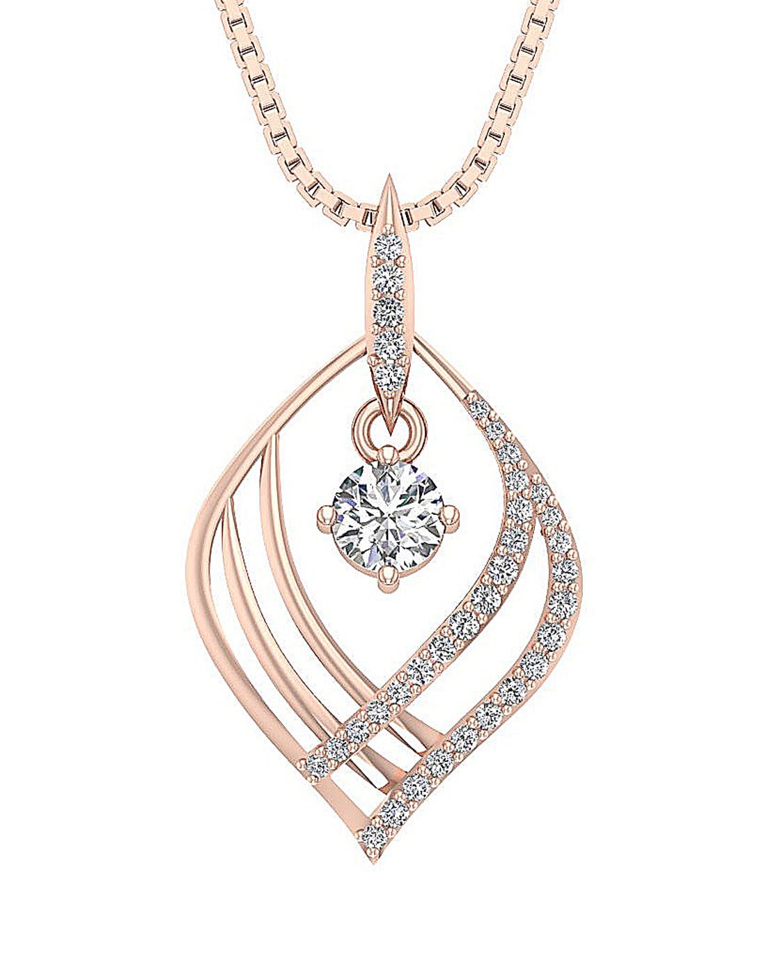 SI1/I1 G 0.50 Ct Genuine Diamond 14k/18k Solid Gold Vintage Fashion Pendant