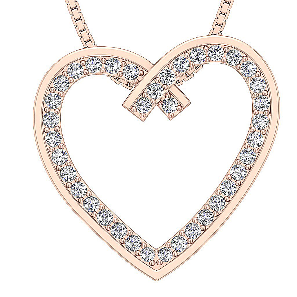 RoundCutDiamond14kSolidGoldPendant