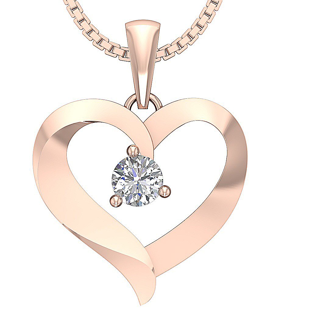 RoundDiamond14kGoldPendant