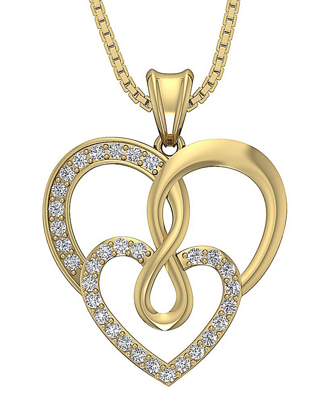 14k/18k Solid Gold Genuine Diamond VS1/SI1/I1 0.40 Carat Heart Shape Pendant