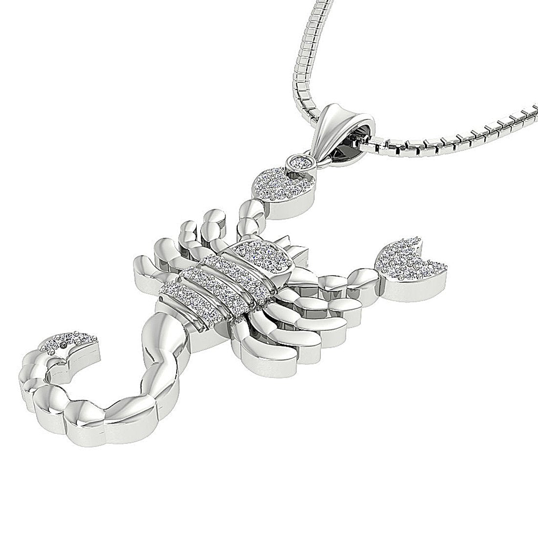 I1/SI1 G 0.25 Carat Zodiac Scorpio Sign Pendant Necklace Natural Diamond 14K/18K Gold