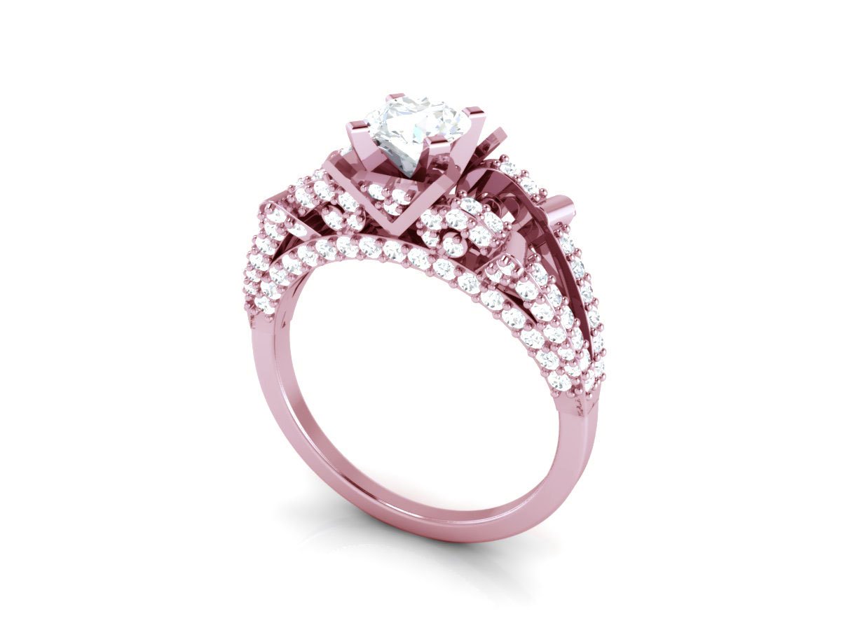 Unique Fashion Wedding Ring I1 G 1.80 Carat Genuine Diamond 14k Solid Gold