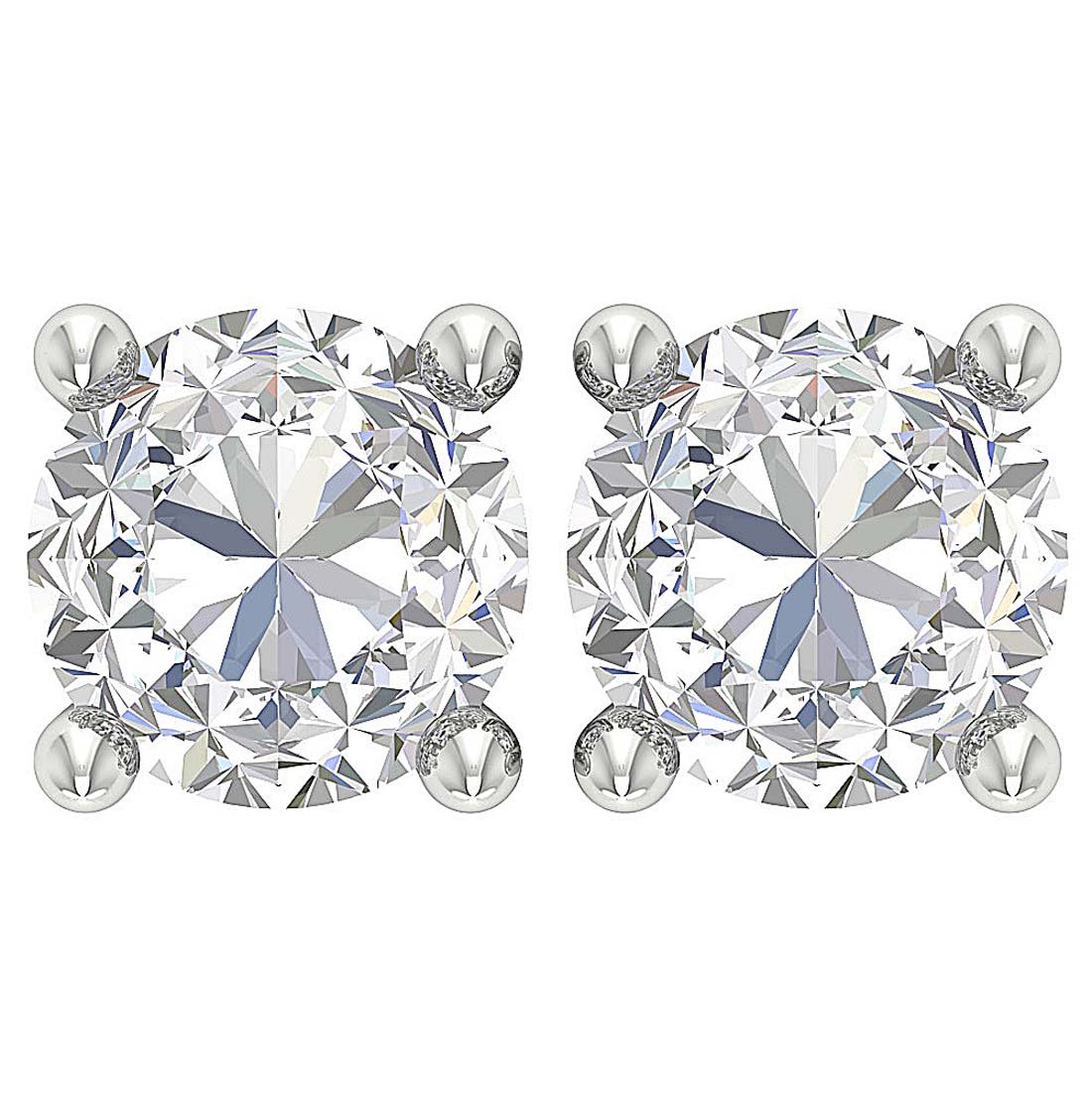 SI1 G 1.50 Ct Natural Diamond 14k/18k Solid Gold Designer Solitaire Stud Earring Set