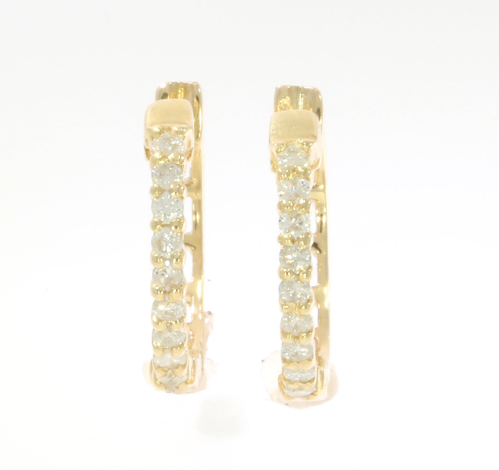 Beautiful Hoop Wedding Earrings Genuine Diamond SI1/I1 G 0.25 Ct 14k/18k Solid Gold Prong Set