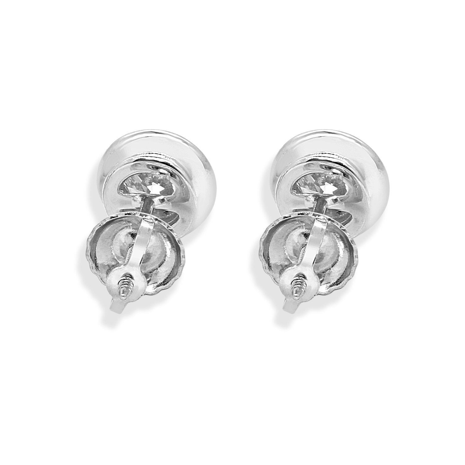 14k/18k Rose Gold Solitaire Studs Anniversary Earrings Round Diamond SI1/I1 G 0.60 Ct Prong Set
